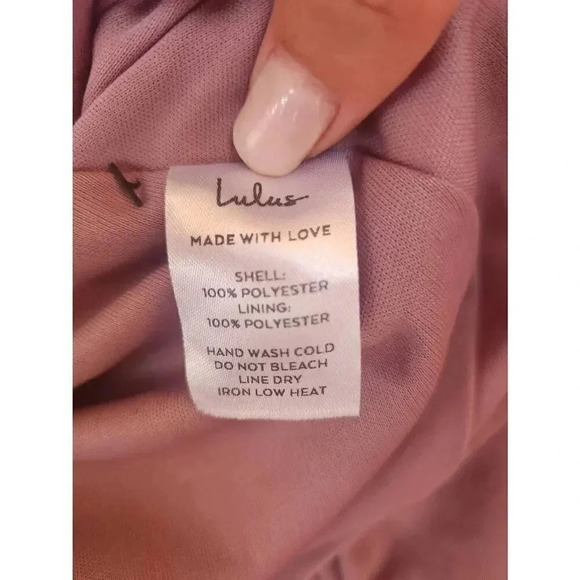 Lulus Farah Mauve Print Midi Wrap Dress Pink Size Small NWT - Picture 6 of 7